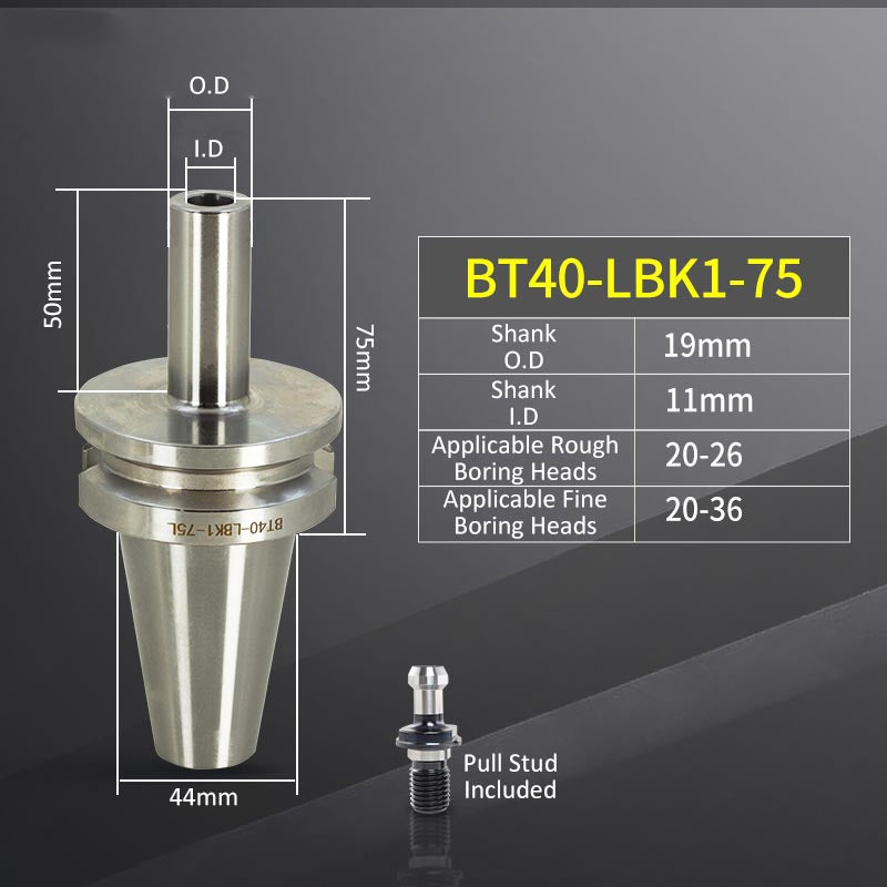 BT40-LBK1-75L High-Precision Boring Tool Holder Shank CNC Lathe Boring Head Machine Rough Boring Bar - Da Blacksmith