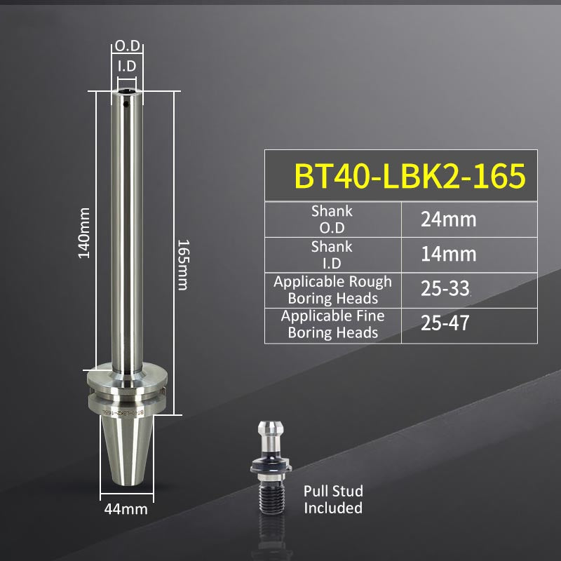 BT40-LBK2-165L High-Precision Boring Tool Holder Shank CNC Lathe Boring Head Machine Rough Boring Bar - Da Blacksmith