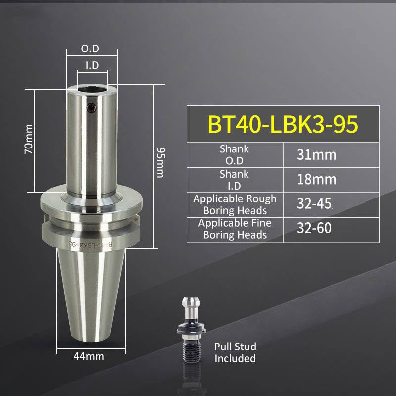 BT40-LBK3-95L High-Precision Boring Tool Holder Shank CNC Lathe Boring Head Machine Rough Boring Bar - Da Blacksmith