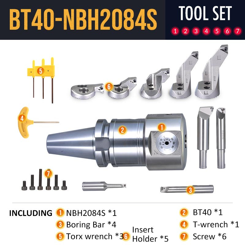 New BT40-2084S Fine-tuning Boring Tool Set for CNC Machining Center - Da Blacksmith