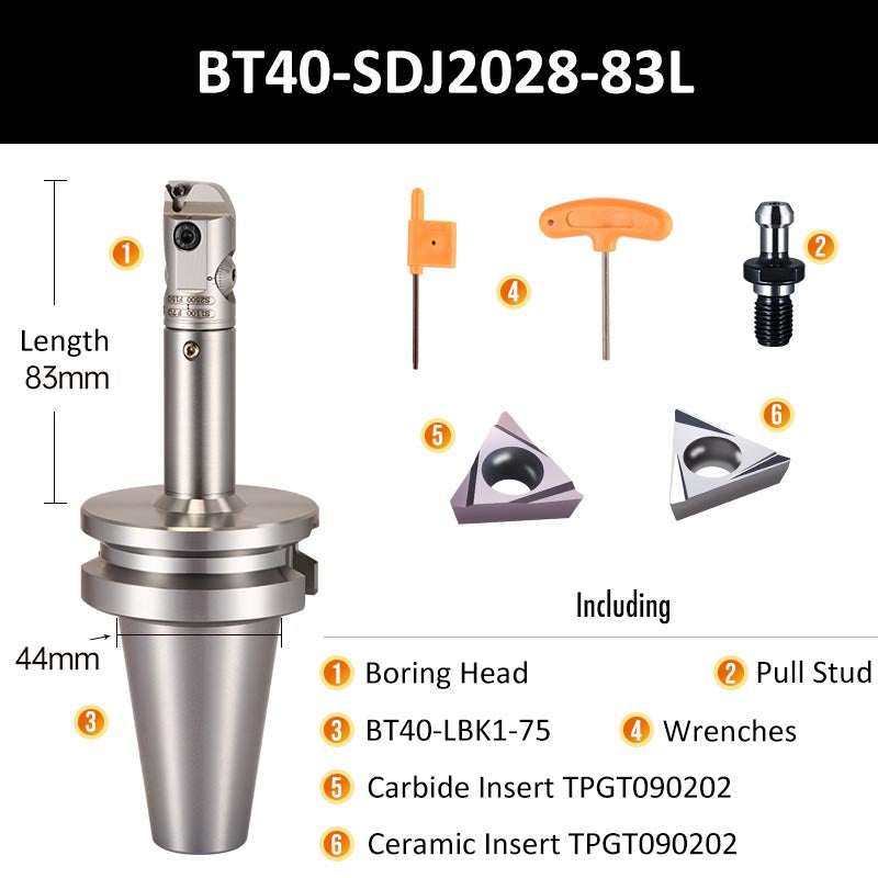 BT40-SDJ2028-83L Fine Boring Tool Holder for Small Aperture Straight Shank - Da Blacksmith