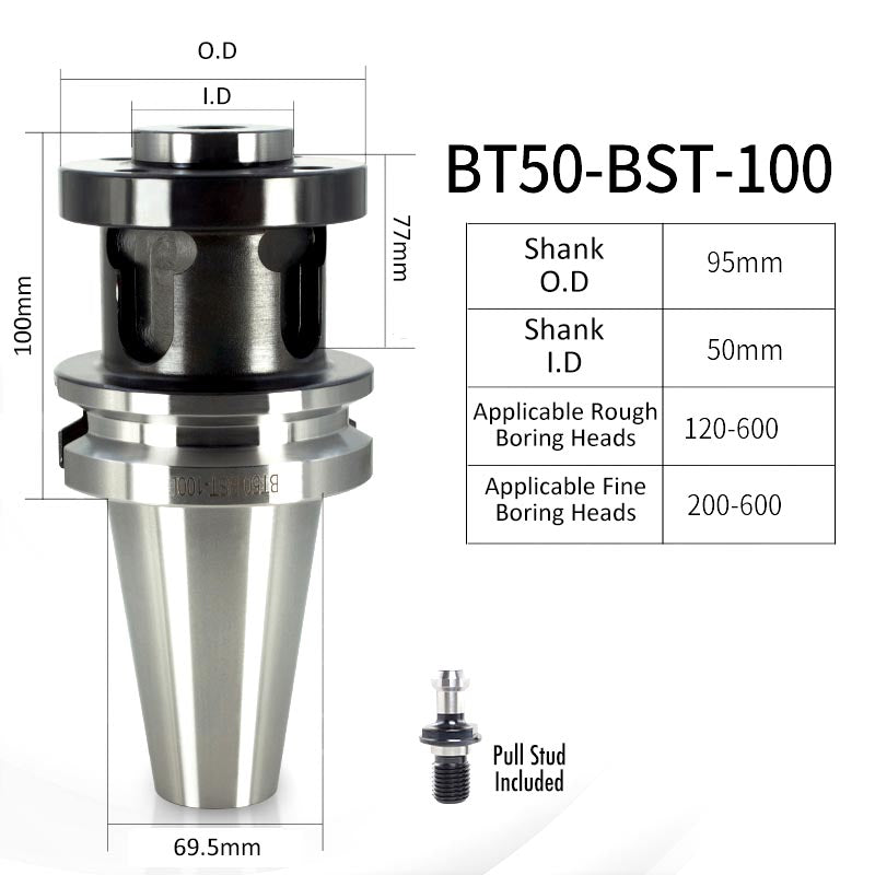 BT50-BST-100L High-Precision Boring Tool Holder Shank CNC Lathe Boring Head Machine Rough Boring Bar - Da Blacksmith