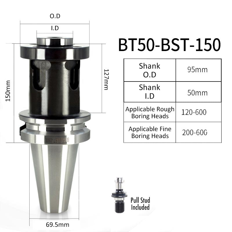 BT50-BST-150L High-Precision Boring Tool Holder Shank CNC Lathe Boring Head Machine Rough Boring Bar - Da Blacksmith