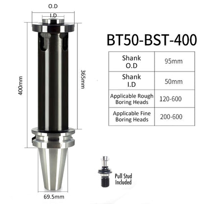 BT50-BST-400L High-Precision Boring Tool Holder Shank CNC Lathe Boring Head Machine Rough Boring Bar - Da Blacksmith