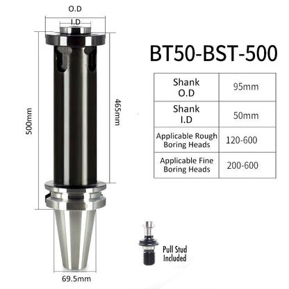 BT50-BST-500L High-Precision Boring Tool Holder Shank CNC Lathe Boring Head Machine Rough Boring Bar - Da Blacksmith