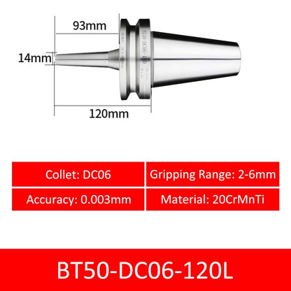 BT50-DC06-120L Collet Chuck High Precision Pull-back High-speed with Extended Shank Anti-Interference - Da Blacksmith