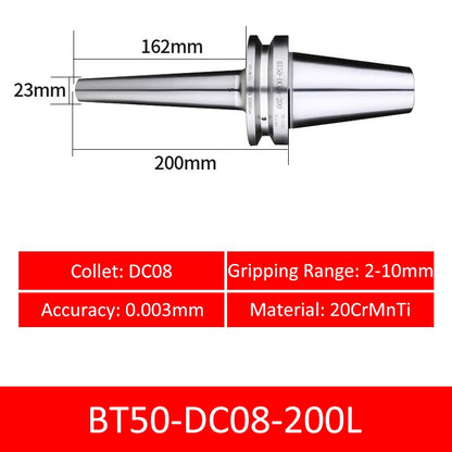 BT50-DC08-200L Collet Chuck High Precision Pull-back High-speed with Extended Shank Anti-Interference - Da Blacksmith