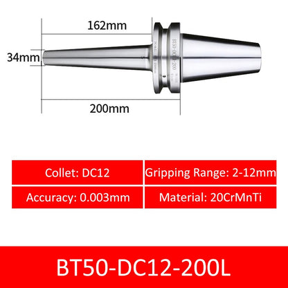 BT50-DC12-200L Collet Chuck High Precision Pull-back High-speed with Extended Shank Anti-Interference - Da Blacksmith