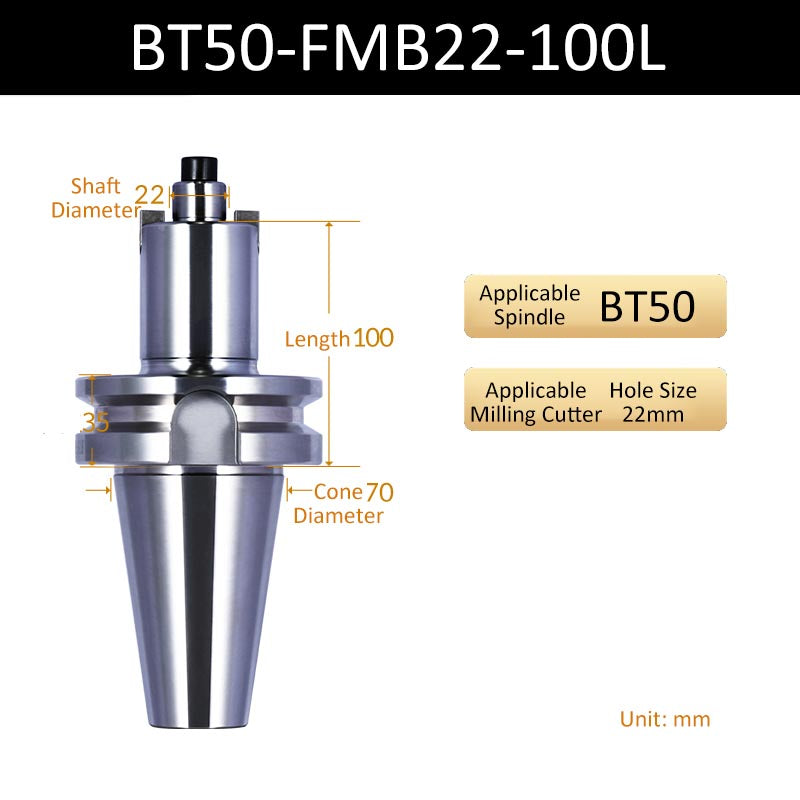 BT50-FMB22-100L CNC Face Milling Handle for Machining Center Milling Cutter Connecting Rod - Da Blacksmith
