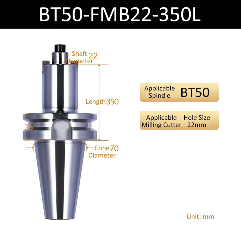 BT50-FMB22-350L CNC Face Milling Handle for Machining Center Milling Cutter Connecting Rod - Da Blacksmith