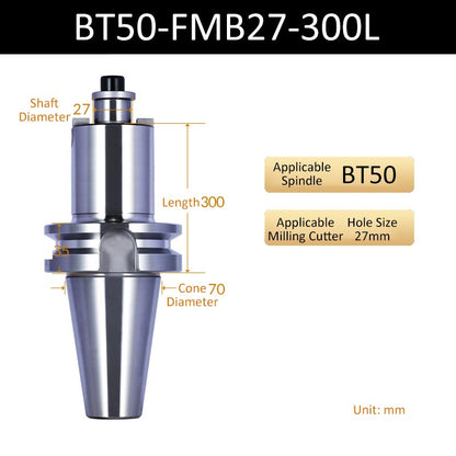 BT50-FMB27-300L CNC Face Milling Handle for Machining Center Milling Cutter Connecting Rod - Da Blacksmith