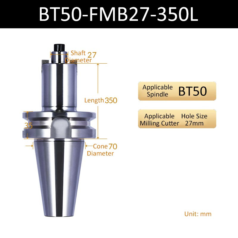 BT50-FMB27-350L CNC Face Milling Handle for Machining Center Milling Cutter Connecting Rod - Da Blacksmith