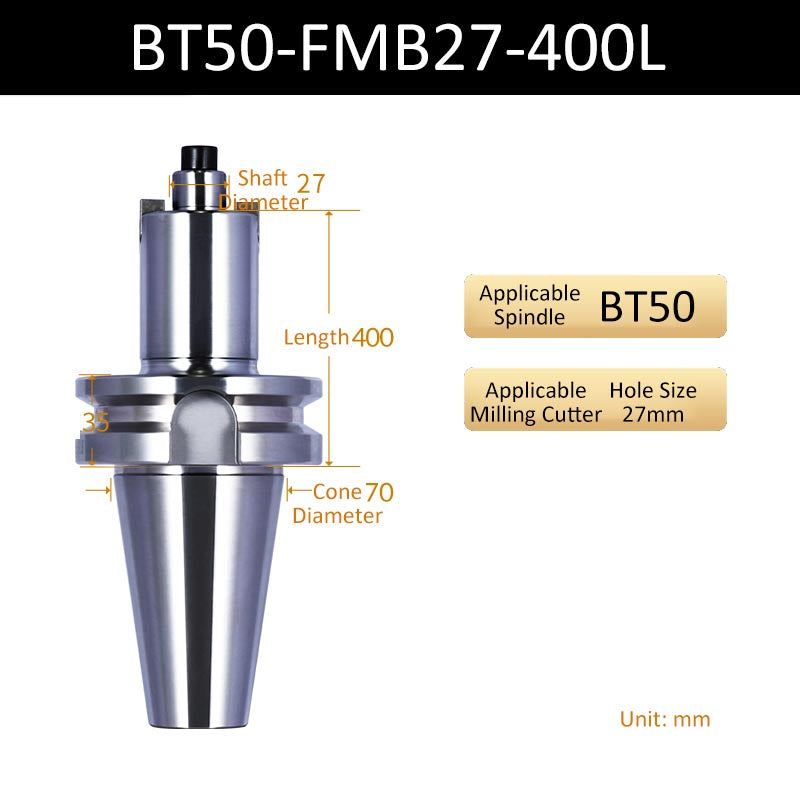 BT50-FMB27-400L CNC Face Milling Handle for Machining Center Milling Cutter Connecting Rod - Da Blacksmith