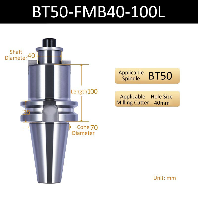 BT50-FMB40-100L CNC Face Milling Handle for Machining Center Milling Cutter Connecting Rod - Da Blacksmith
