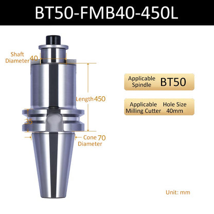 BT50-FMB40-450L CNC Face Milling Handle for Machining Center Milling Cutter Connecting Rod - Da Blacksmith