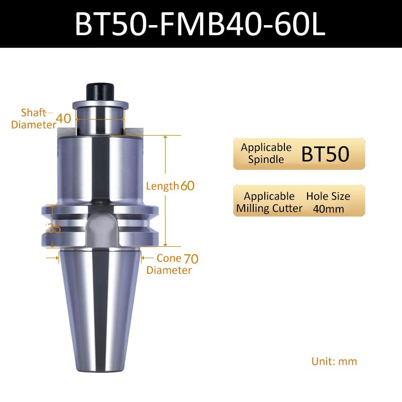 BT50-FMB40-60L CNC Face Milling Handle for Machining Center Milling Cutter Connecting Rod - Da Blacksmith