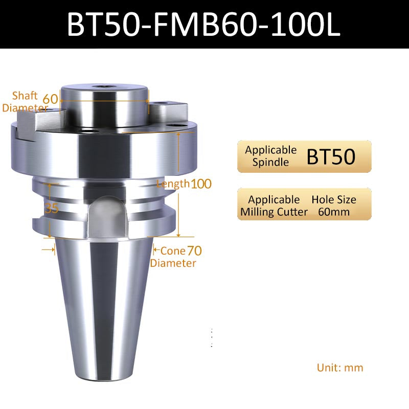 BT50-FMB60-100L CNC Face Milling Handle for Machining Center Milling Cutter Connecting Rod - Da Blacksmith
