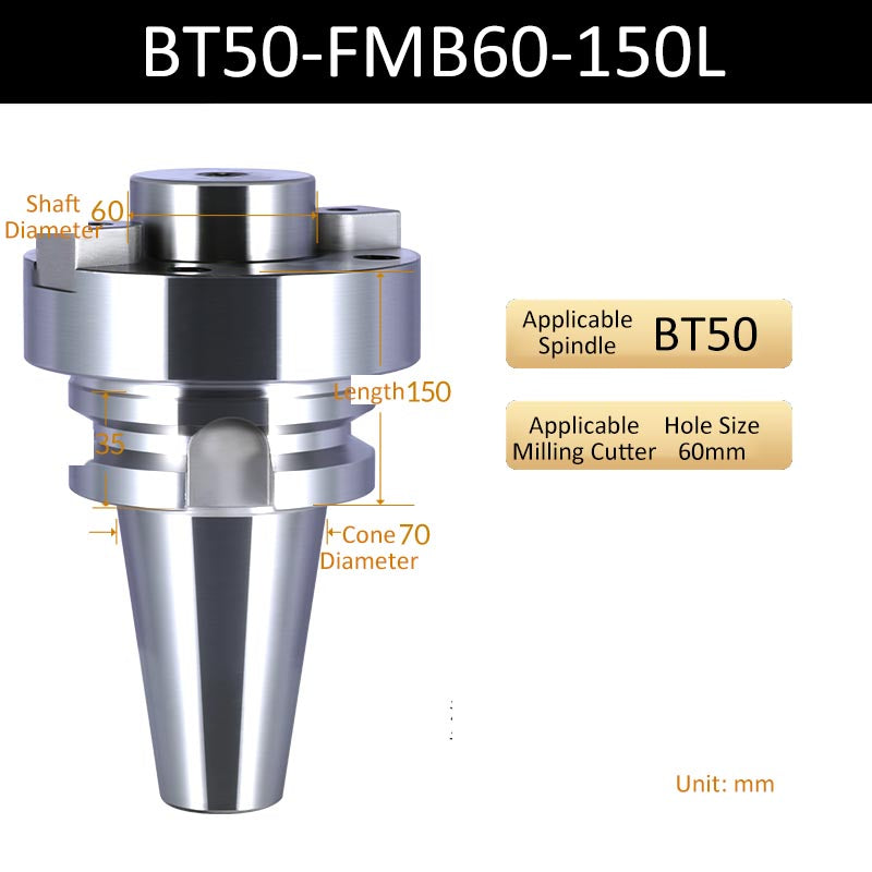 BT50-FMB60-150L CNC Face Milling Handle for Machining Center Milling Cutter Connecting Rod - Da Blacksmith
