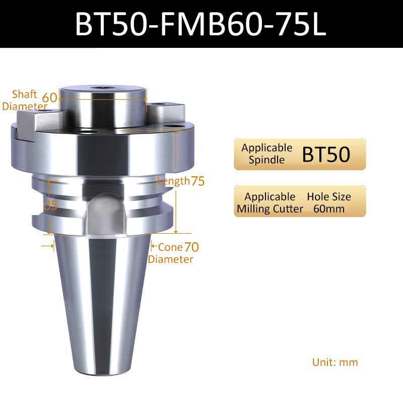 BT50-FMB60-75L CNC Face Milling Handle for Machining Center Milling Cutter Connecting Rod - Da Blacksmith