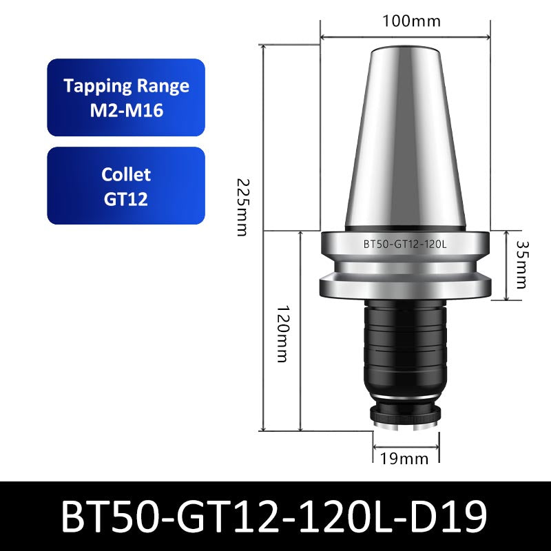 BT50-GT12-120L-D19 Overload Protection Collet Chuck Quick Change Tapping Tool Holder - Da Blacksmith