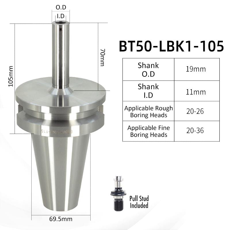 BT50-LBK1-105L High-Precision Boring Tool Holder Shank CNC Lathe Boring Head Machine Rough Boring Bar - Da Blacksmith