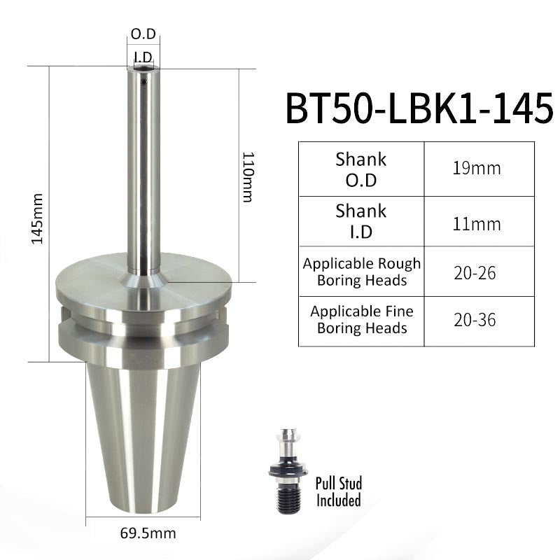 BT50-LBK1-145L High-Precision Boring Tool Holder Shank CNC Lathe Boring Head Machine Rough Boring Bar - Da Blacksmith