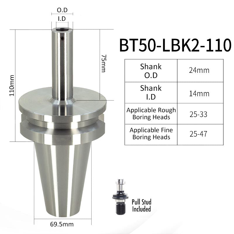 BT50-LBK2-110L High-Precision Boring Tool Holder Shank CNC Lathe Boring Head Machine Rough Boring Bar - Da Blacksmith