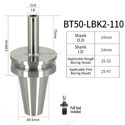 BT50-LBK2-110L High-Precision Boring Tool Holder Shank CNC Lathe Boring Head Machine Rough Boring Bar - Da Blacksmith