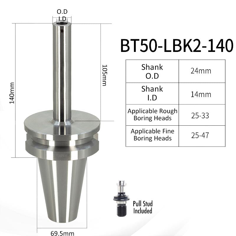 BT50-LBK2-140L High-Precision Boring Tool Holder Shank CNC Lathe Boring Head Machine Rough Boring Bar - Da Blacksmith