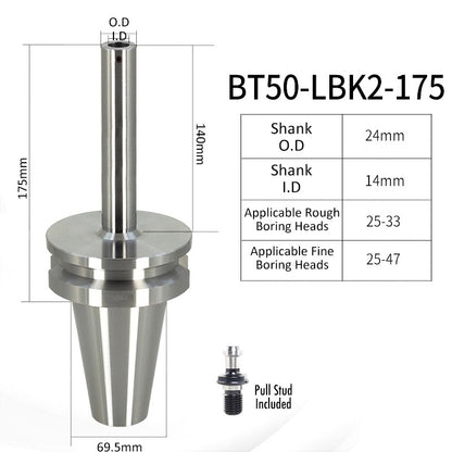 BT50-LBK2-175L High-Precision Boring Tool Holder Shank CNC Lathe Boring Head Machine Rough Boring Bar - Da Blacksmith