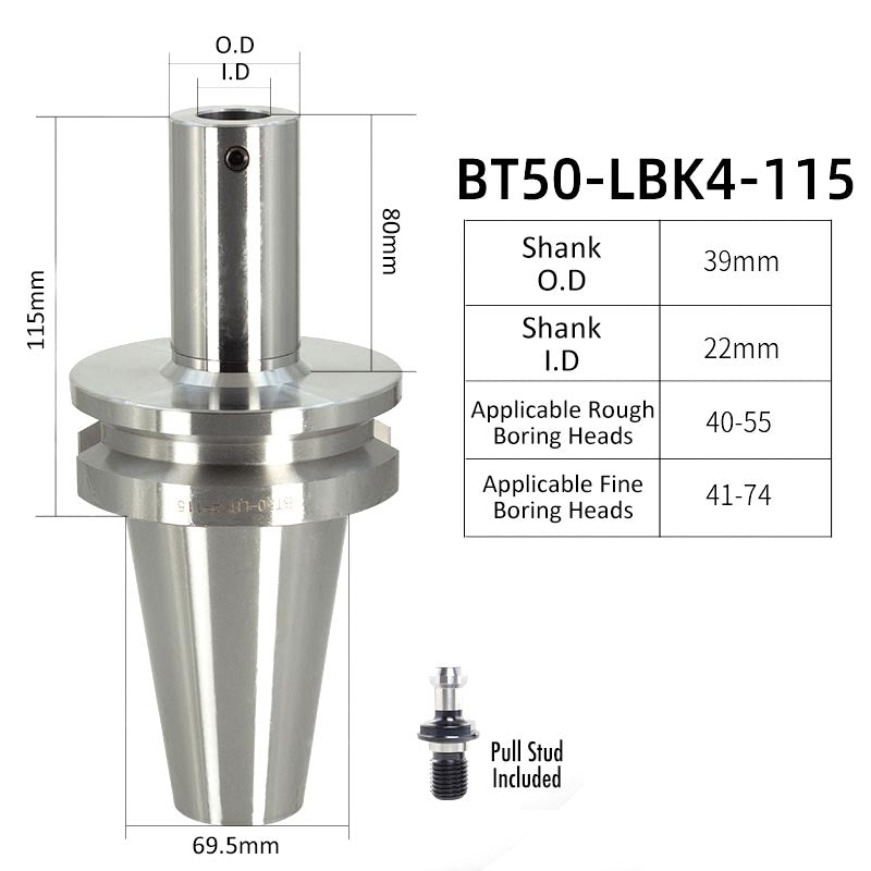 BT50-LBK4-115L High-Precision Boring Tool Holder Shank CNC Lathe Boring Head Machine Rough Boring Bar - Da Blacksmith