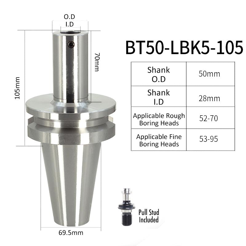 BT50-LBK5-105L High-Precision Boring Tool Holder Shank CNC Lathe Boring Head Machine Rough Boring Bar - Da Blacksmith