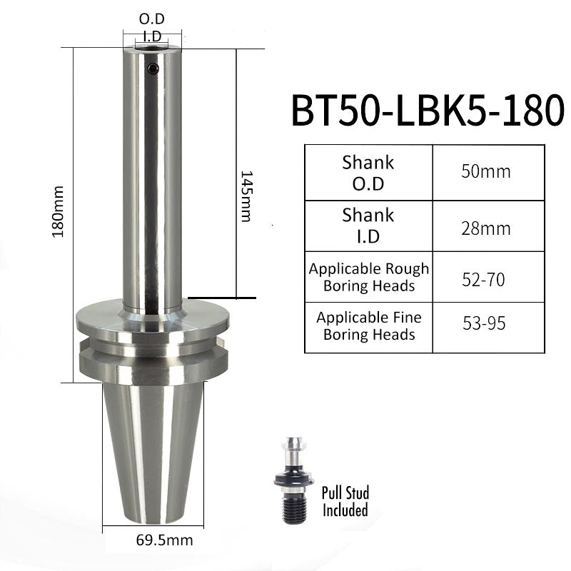 BT50-LBK5-180L High-Precision Boring Tool Holder Shank CNC Lathe Boring Head Machine Rough Boring Bar - Da Blacksmith