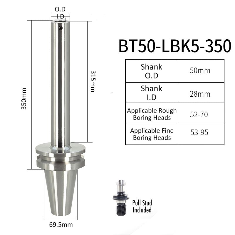 BT50-LBK5-350L High-Precision Boring Tool Holder Shank CNC Lathe Boring Head Machine Rough Boring Bar - Da Blacksmith