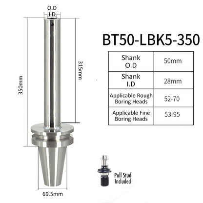 BT50-LBK5-350L High-Precision Boring Tool Holder Shank CNC Lathe Boring Head Machine Rough Boring Bar - Da Blacksmith