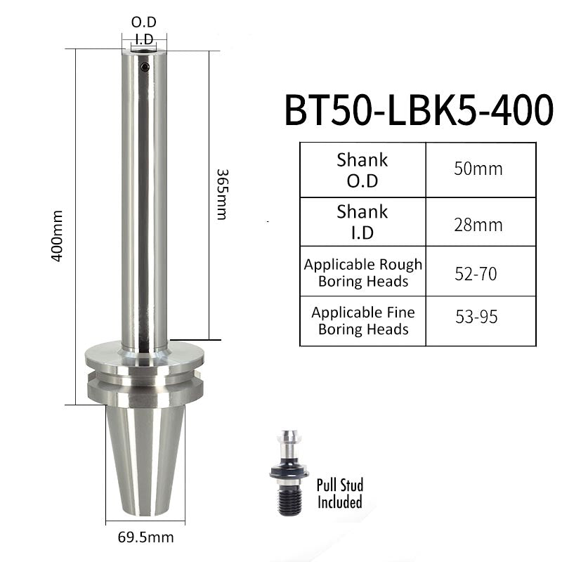 BT50-LBK5-400L High-Precision Boring Tool Holder Shank CNC Lathe Boring Head Machine Rough Boring Bar - Da Blacksmith