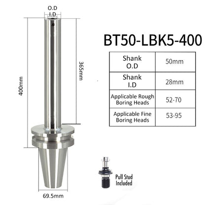 BT50-LBK5-400L High-Precision Boring Tool Holder Shank CNC Lathe Boring Head Machine Rough Boring Bar - Da Blacksmith