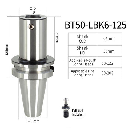 BT50-LBK6-125L High-Precision Boring Tool Holder Shank CNC Lathe Boring Head Machine Rough Boring Bar - Da Blacksmith