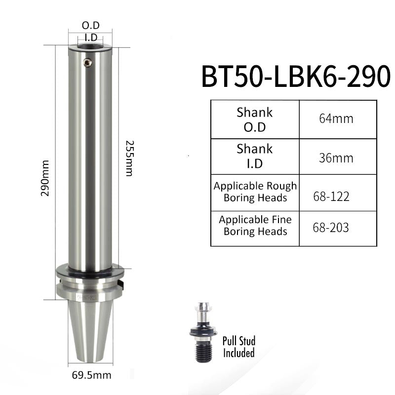 BT50-LBK6-290L High-Precision Boring Tool Holder Shank CNC Lathe Boring Head Machine Rough Boring Bar - Da Blacksmith