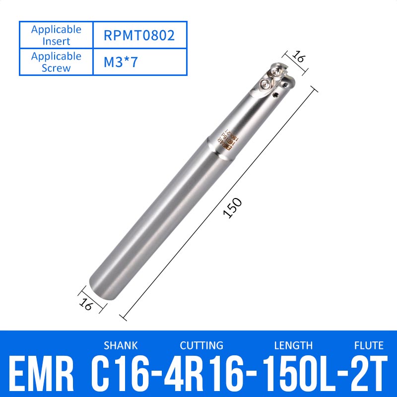 EMR C16-4R16-150-2T CNC Milling Cutter Tool Holder Ball Nose Milling Cutter Shank Anti-vibration - Da Blacksmith