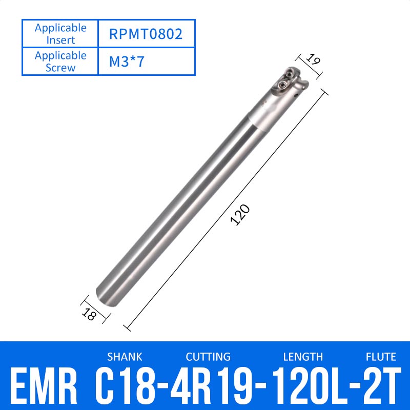 EMR C18-4R19-120-2T CNC Milling Cutter Tool Holder Ball Nose Milling Cutter Shank Anti-vibration - Da Blacksmith