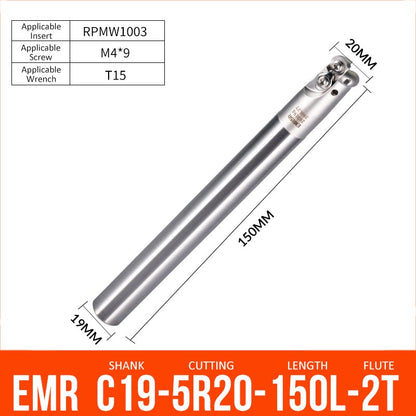 EMR C19-5R20-150L-2T CNC Milling Cutter Tool Holder Ball Nose Milling Cutter Shank Anti-vibration - Da Blacksmith