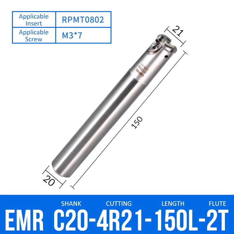 EMR C20-4R21-150-2T CNC Milling Cutter Tool Holder Ball Nose Milling Cutter Shank Anti-vibration - Da Blacksmith