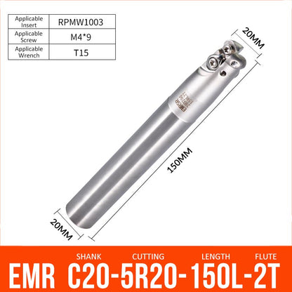 EMR C20-5R20-150-2T CNC Milling Cutter Tool Holder Ball Nose Milling Cutter Shank Anti-vibration - Da Blacksmith