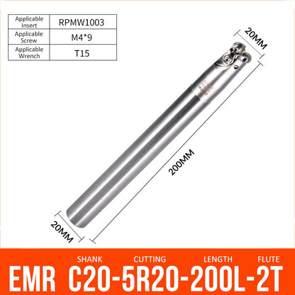 EMR C20-5R20-200-2T CNC Milling Cutter Tool Holder Ball Nose Milling Cutter Shank Anti-vibration - Da Blacksmith