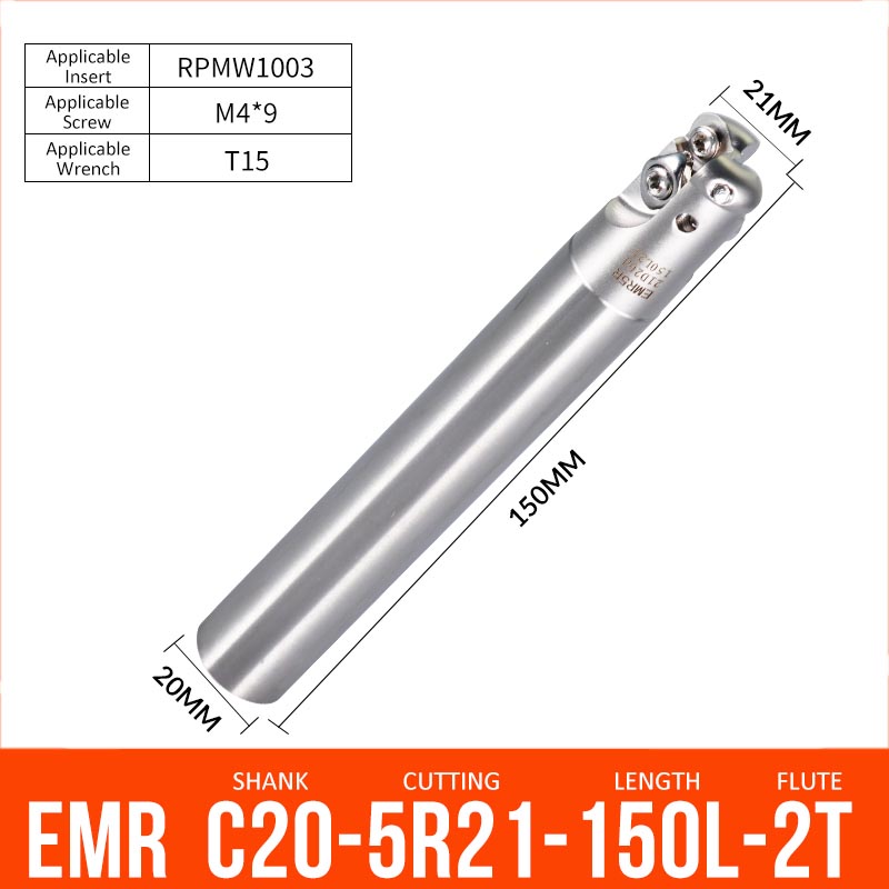 EMR C20-5R21-150-2T CNC Milling Cutter Tool Holder Ball Nose Milling Cutter Shank Anti-vibration - Da Blacksmith