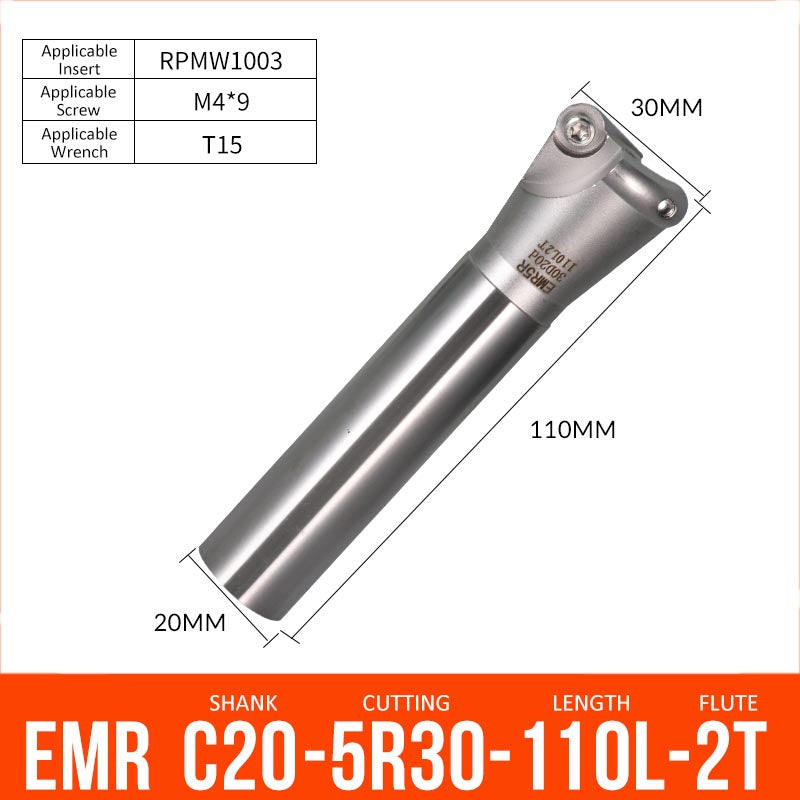 EMR C20-5R30-110-2T CNC Milling Cutter Tool Holder Ball Nose Milling Cutter Shank Anti-vibration - Da Blacksmith