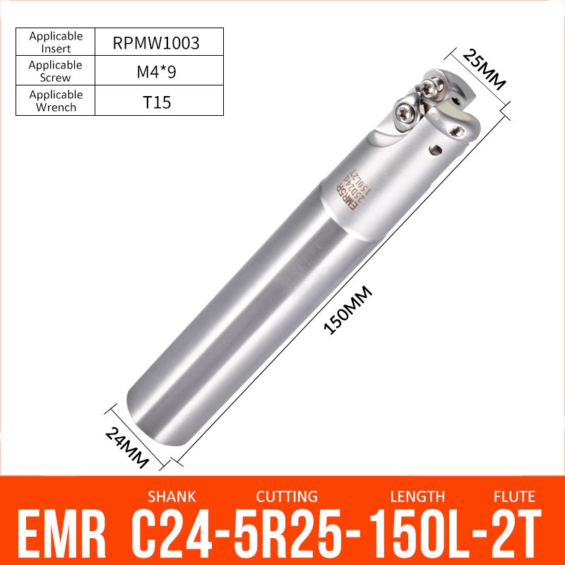 EMR C24-5R25-150-2T CNC Milling Cutter Tool Holder Ball Nose Milling Cutter Shank Anti-vibration - Da Blacksmith