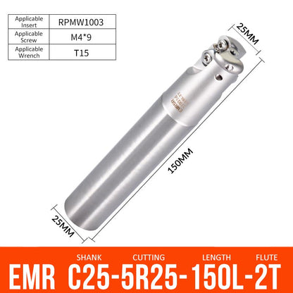 EMR C25-5R25-150-2T CNC Milling Cutter Tool Holder Ball Nose Milling Cutter Shank Anti-vibration - Da Blacksmith