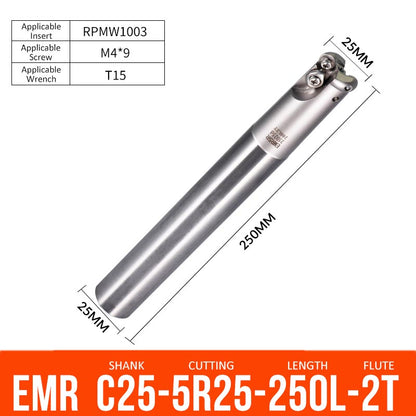 EMR C25-5R25-250-2T CNC Milling Cutter Tool Holder Ball Nose Milling Cutter Shank Anti-vibration - Da Blacksmith